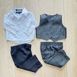 Andrew Fezza White Dress Shirt Suit Set